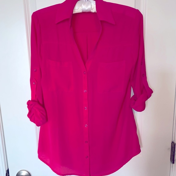 hot pink dress shirt express | Tops | Express Portofino Button Down Size Xs Ebay
